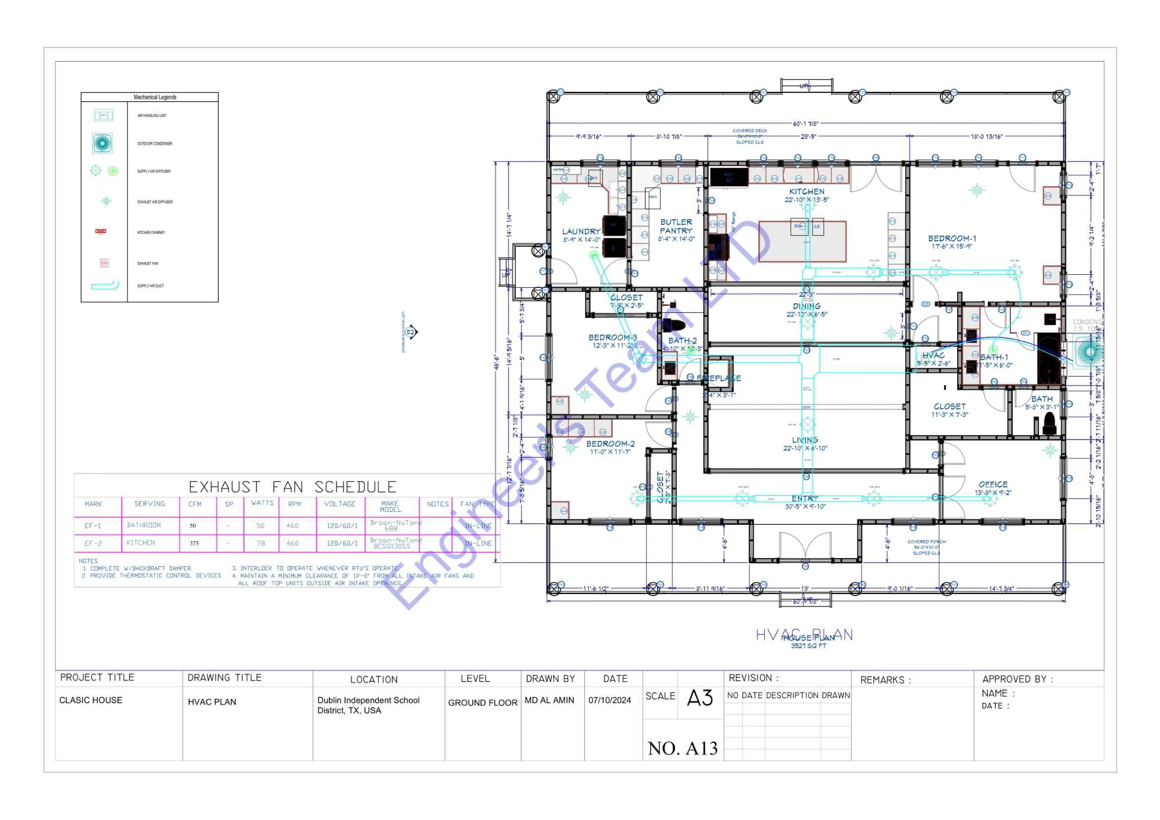 HVAC duct layout