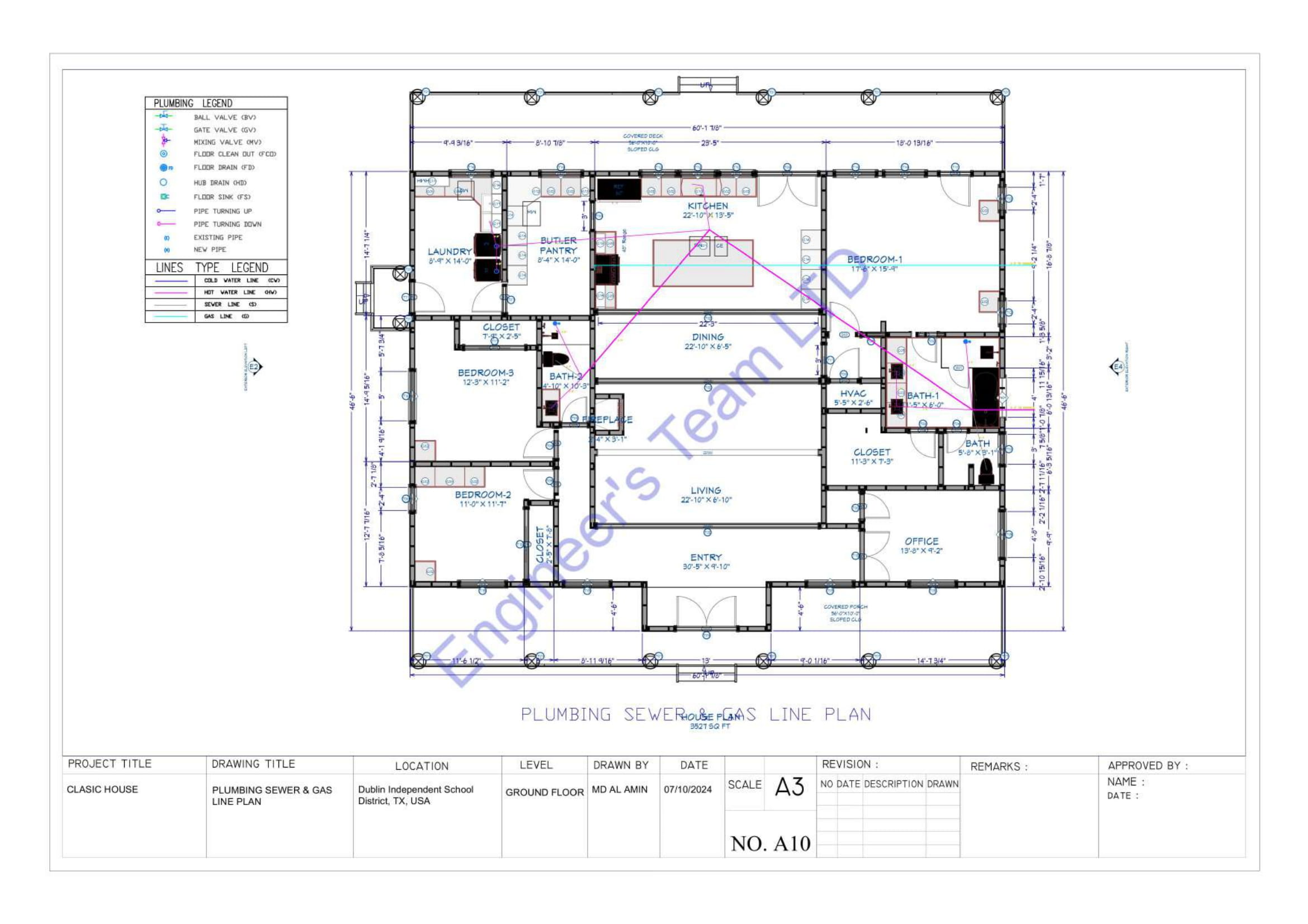 MEP layout plan, Mechanical, HVAC, Electrical, Plumbing plan