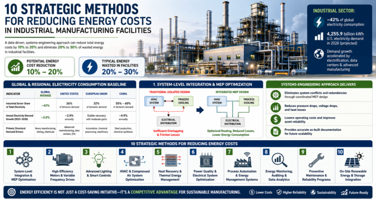 reducing energy costs in industrial manufacturing facilities