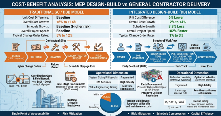 cost-benefit analysis of MEP design-build vs. general contractor