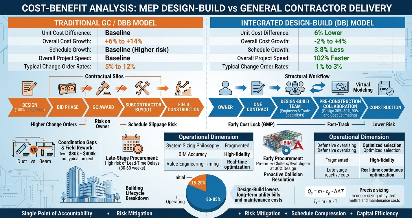 cost-benefit analysis of MEP design-build vs. general contractor