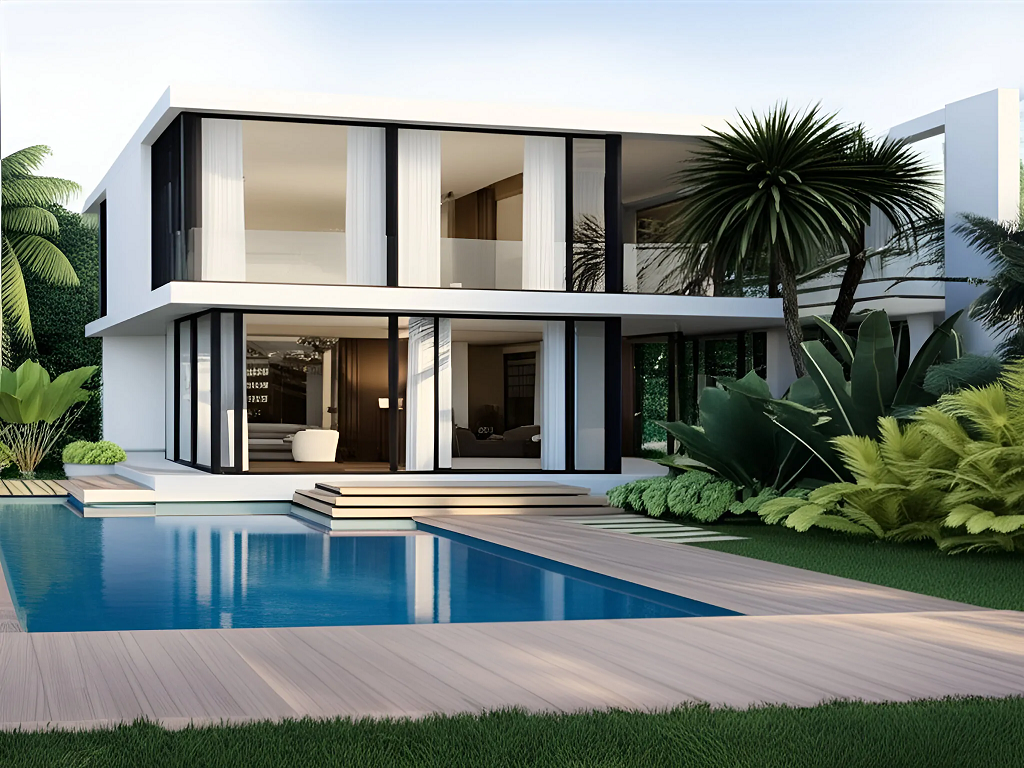 3D rendering Luxury Mordern Pool House Design, Engineer's Team Ltd, Engr Al Amin, MEP Engineer, Electrical Drawing, 3D model, Building Engineering Services